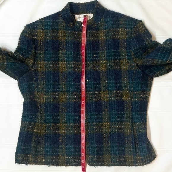 Jones New York Wool Mohair Full Zip Plaid Jacket Sz 14 EUC - Picture 8 of 12